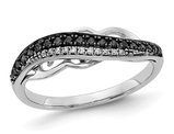 1/5 Carat (ctw) Black & White Diamond Ring in 14K White Gold